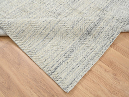 Beige 6'1" x 9'0" Modern and Contemporary Handloom Wool Rug - Sku: O064590