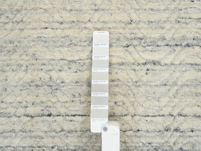 Beige 6'1" x 9'0" Modern and Contemporary Handloom Wool Rug - Sku: O064590