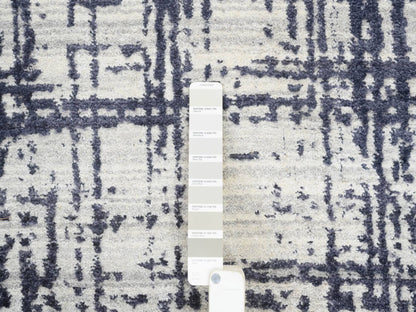 Black 10'0" x 13'9" Modern and Contemporary Handloom Wool/Silk Rug - Sku: O064595