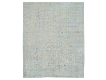 Blue 12'0" x 15'1" Transitional Handloom Wool/Silk Rug - Sku: O064604