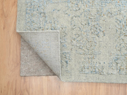 Blue 12'0" x 15'1" Transitional Handloom Wool/Silk Rug - Sku: O064604