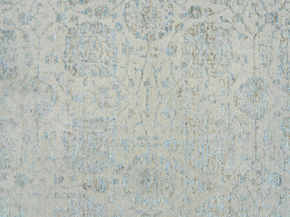 Blue 12'0" x 15'1" Transitional Handloom Wool/Silk Rug - Sku: O064604