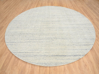 Beige 9'10" x 9'10" Modern and Contemporary Handloom Wool Rug - Sku: O064605