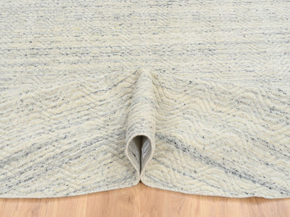 Beige 9'10" x 9'10" Modern and Contemporary Handloom Wool Rug - Sku: O064605