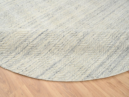 Beige 9'10" x 9'10" Modern and Contemporary Handloom Wool Rug - Sku: O064605