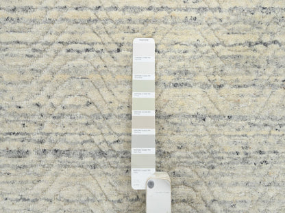Beige 9'10" x 9'10" Modern and Contemporary Handloom Wool Rug - Sku: O064605