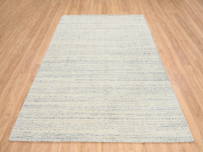 Beige 5'10" x 9'0" Modern and Contemporary Handloom Wool Rug - Sku: O064606