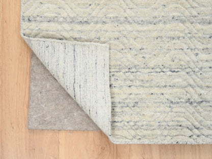 Beige 5'10" x 9'0" Modern and Contemporary Handloom Wool Rug - Sku: O064606