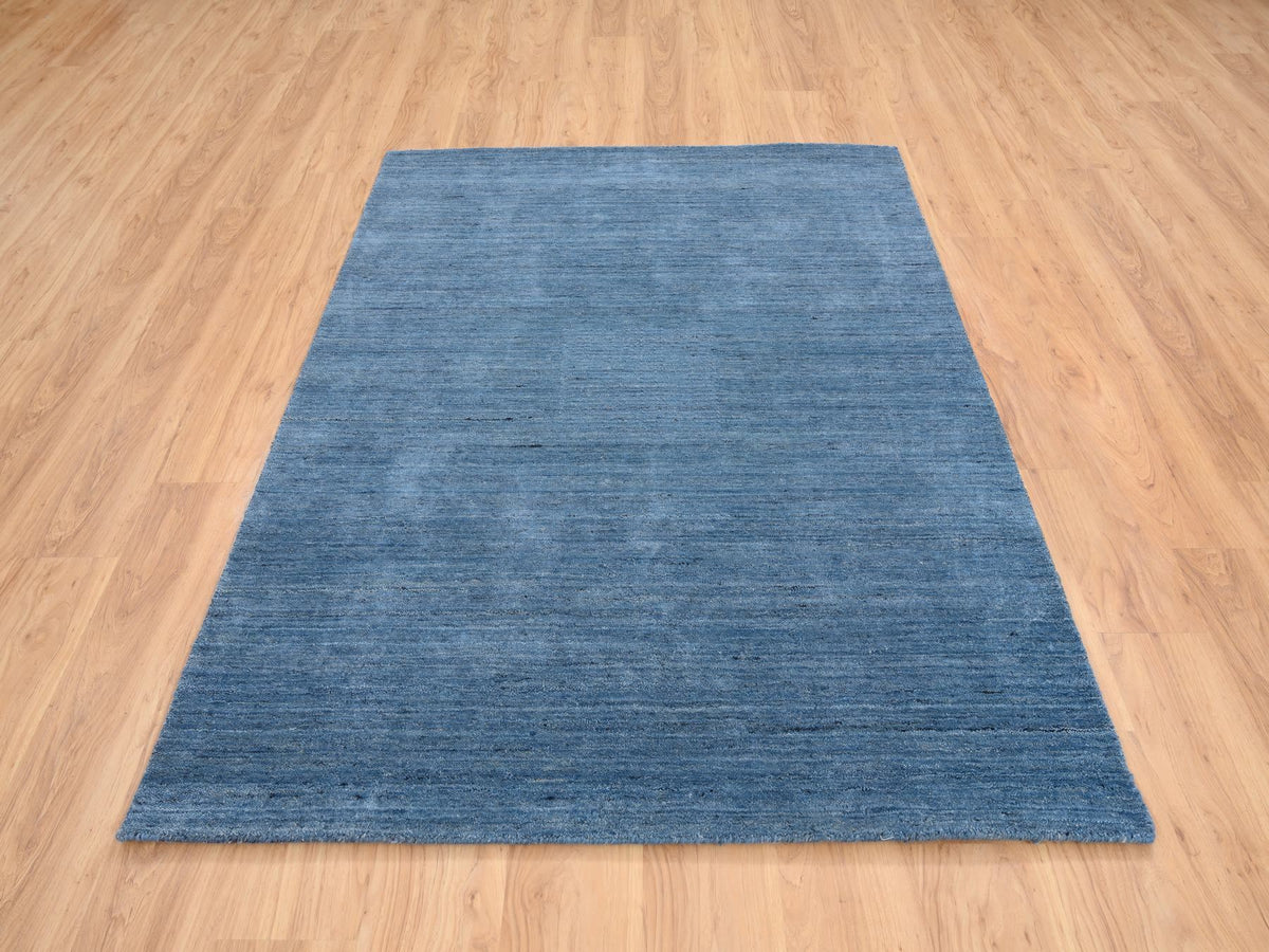 Modern / Contemporary hand-knotted wool rug in Blue, 5' x 7'1" — SKU O064616 (view 2)