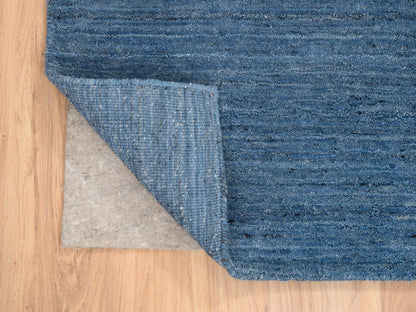 Blue 5'0" x 7'1" Modern and Contemporary Handloom Wool Rug - Sku: O064616