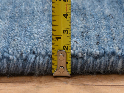 Blue 5'0" x 7'1" Modern and Contemporary Handloom Wool Rug - Sku: O064616