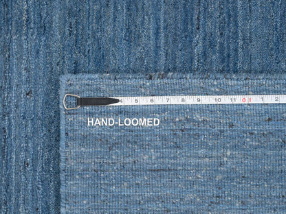 Blue 5'0" x 7'1" Modern and Contemporary Handloom Wool Rug - Sku: O064616