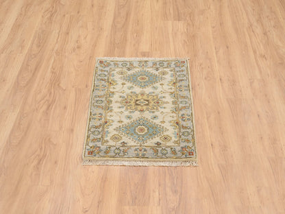 Tribal Heriz hand-knotted wool rug in Ivory & Light Gray, 2'1" x 3' — SKU O064637 (view 2)
