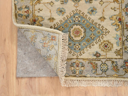 Tribal Heriz hand-knotted wool rug in Ivory & Light Gray, 2'1" x 3' — SKU O064637 (view 3)
