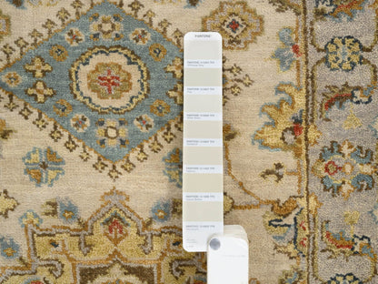 Tribal Heriz hand-knotted wool rug in Ivory & Light Gray, 2'1" x 3' — SKU O064637 (view 4)
