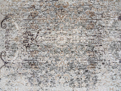 Brown 4'1" x 6'0" Transitional Hand knotted Wool/Silk Rug - Sku: O064679