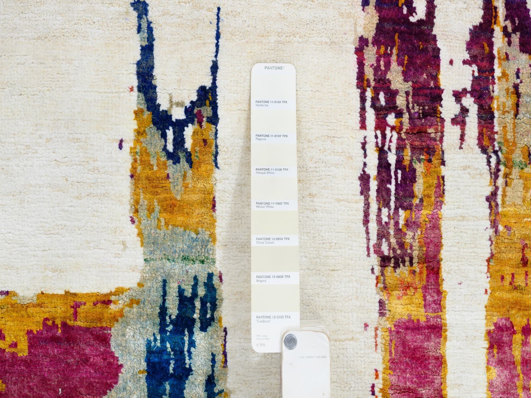 Modern / Contemporary hand-knotted wool/silk rug in Multicolored, 3' x 5' — SKU O064680 (view 4)
