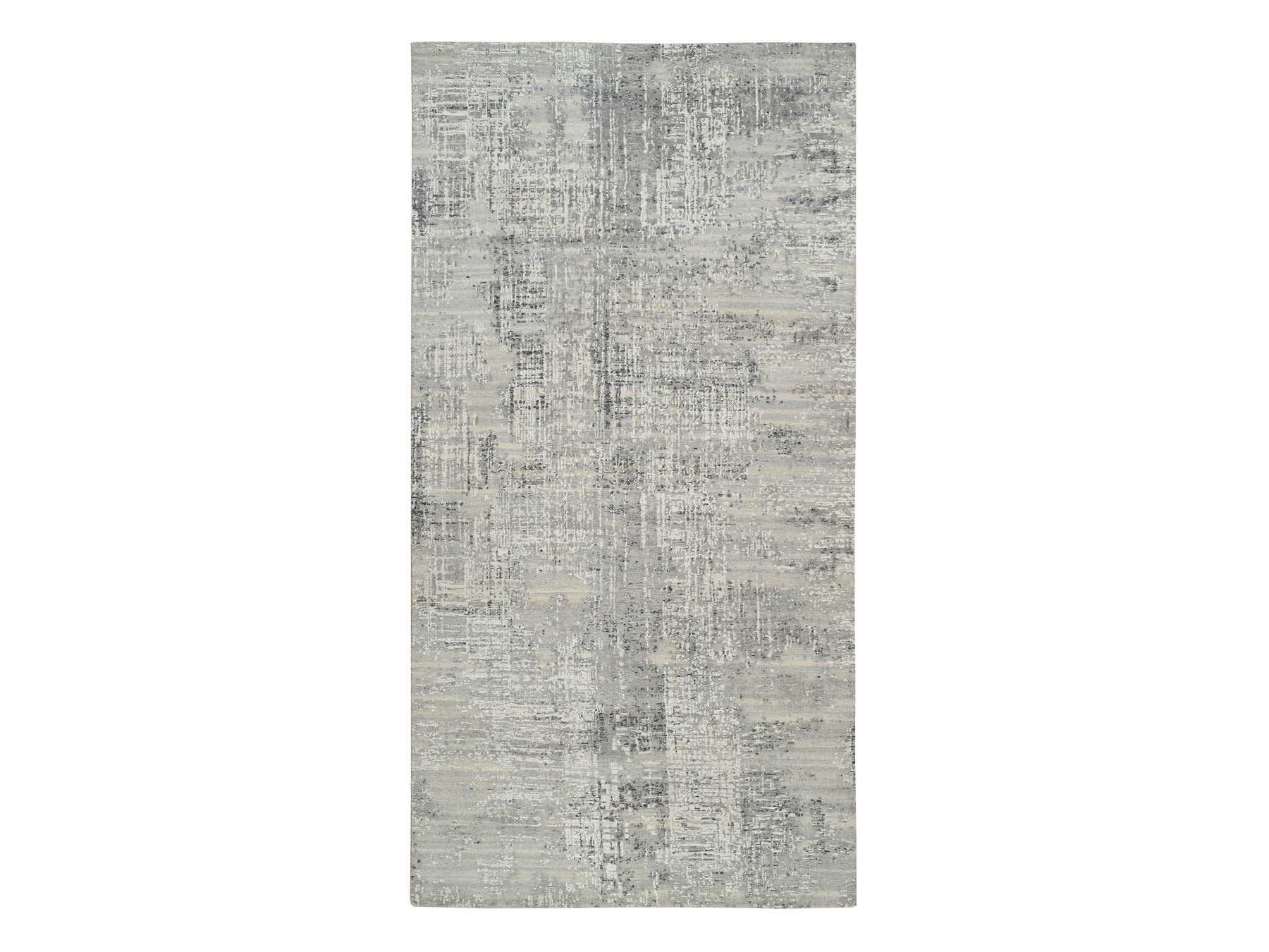 Gray 6'0" x 11'10" Modern / Contemporary Hand knotted Wool Rug - Sku: O064688