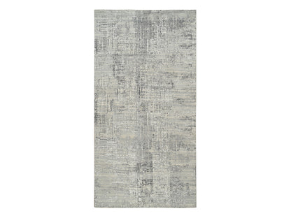 Modern / Contemporary hand-knotted wool runner in Gray, 6' x 11'10" — SKU O064688