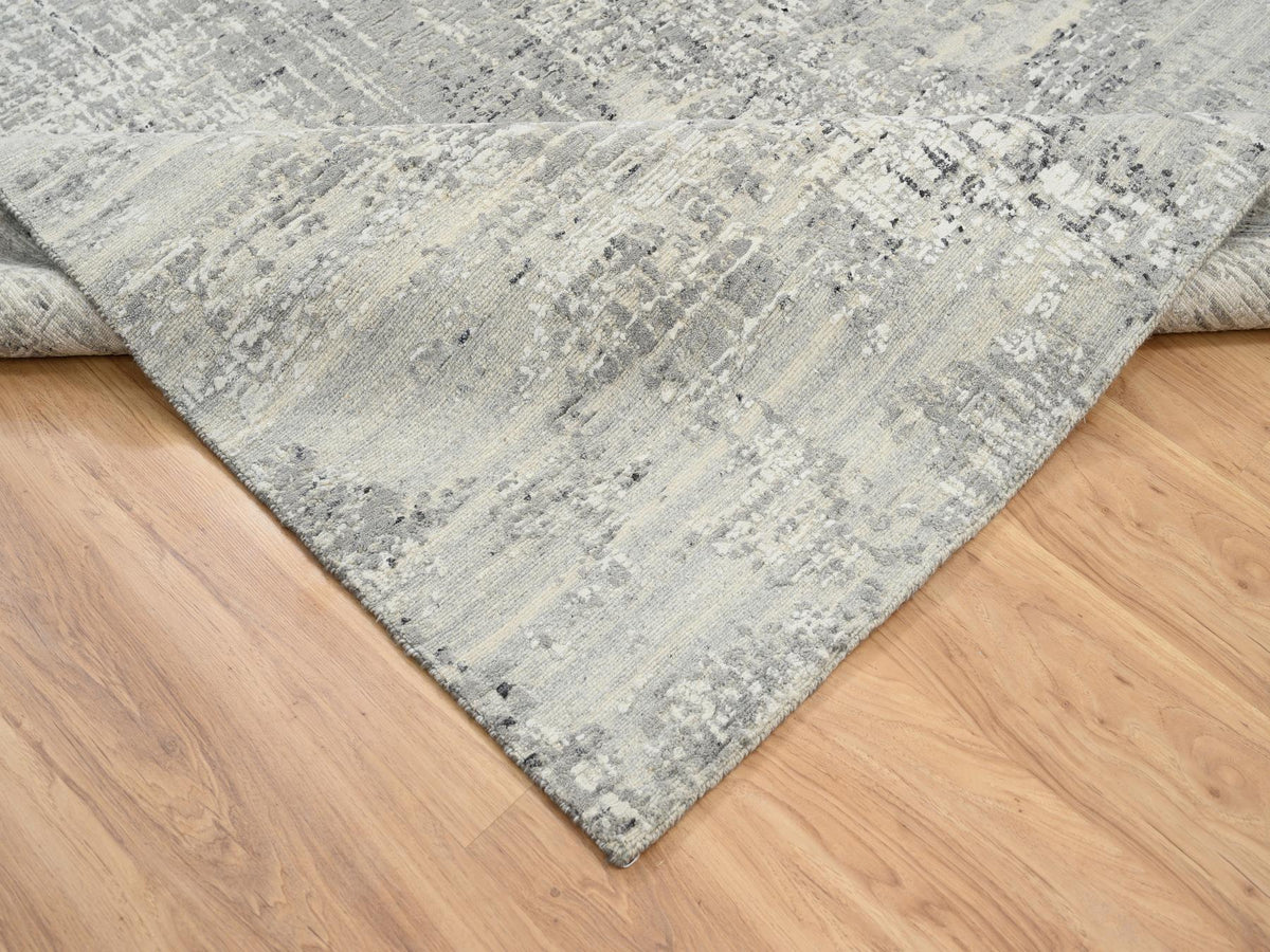 Modern / Contemporary hand-knotted wool runner in Gray, 6' x 11'10" — SKU O064688 (view 6)