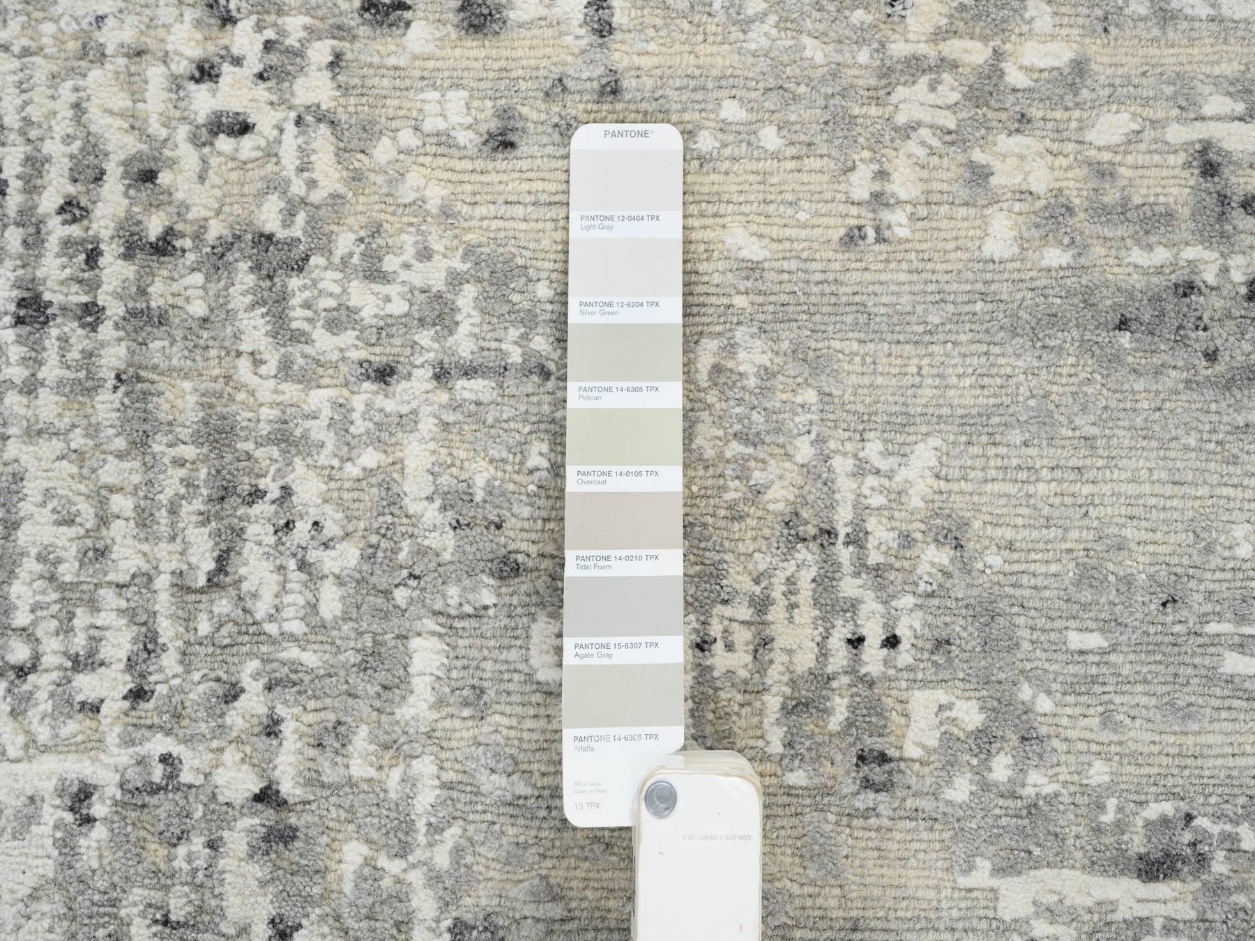Modern / Contemporary hand-knotted wool runner in Gray, 6' x 11'10" — SKU O064688 (view 7)