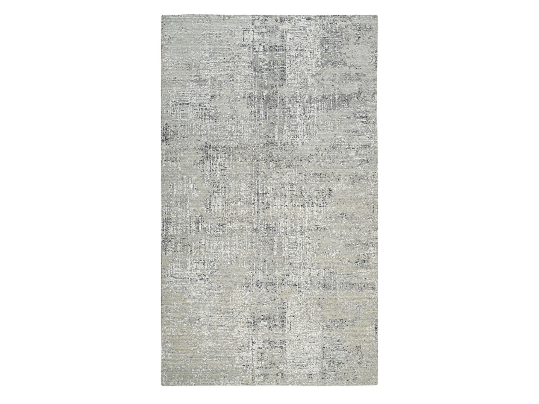 Gray 8'1" x 16'0" Modern / Contemporary Hand knotted Wool Rug - Sku: O064689