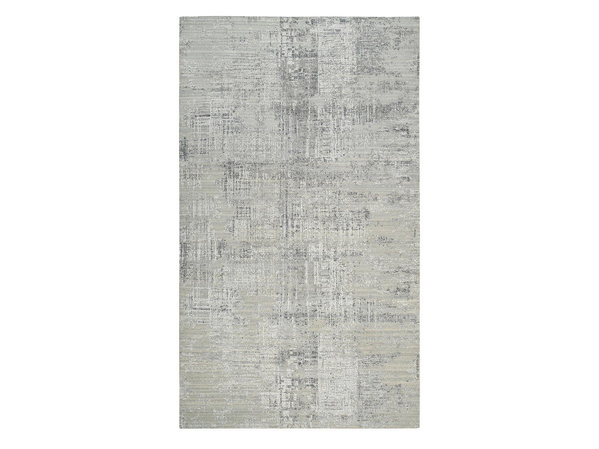 Modern / Contemporary hand-knotted wool runner in Gray, 8'1" x 16' — SKU O064689