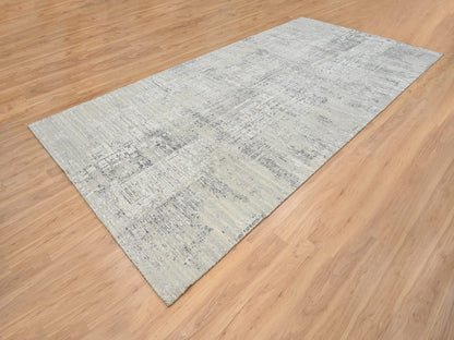 Grey 8'1" x 16'0" Modern / Contemporary Hand knotted Wool Rug - Sku: O064689