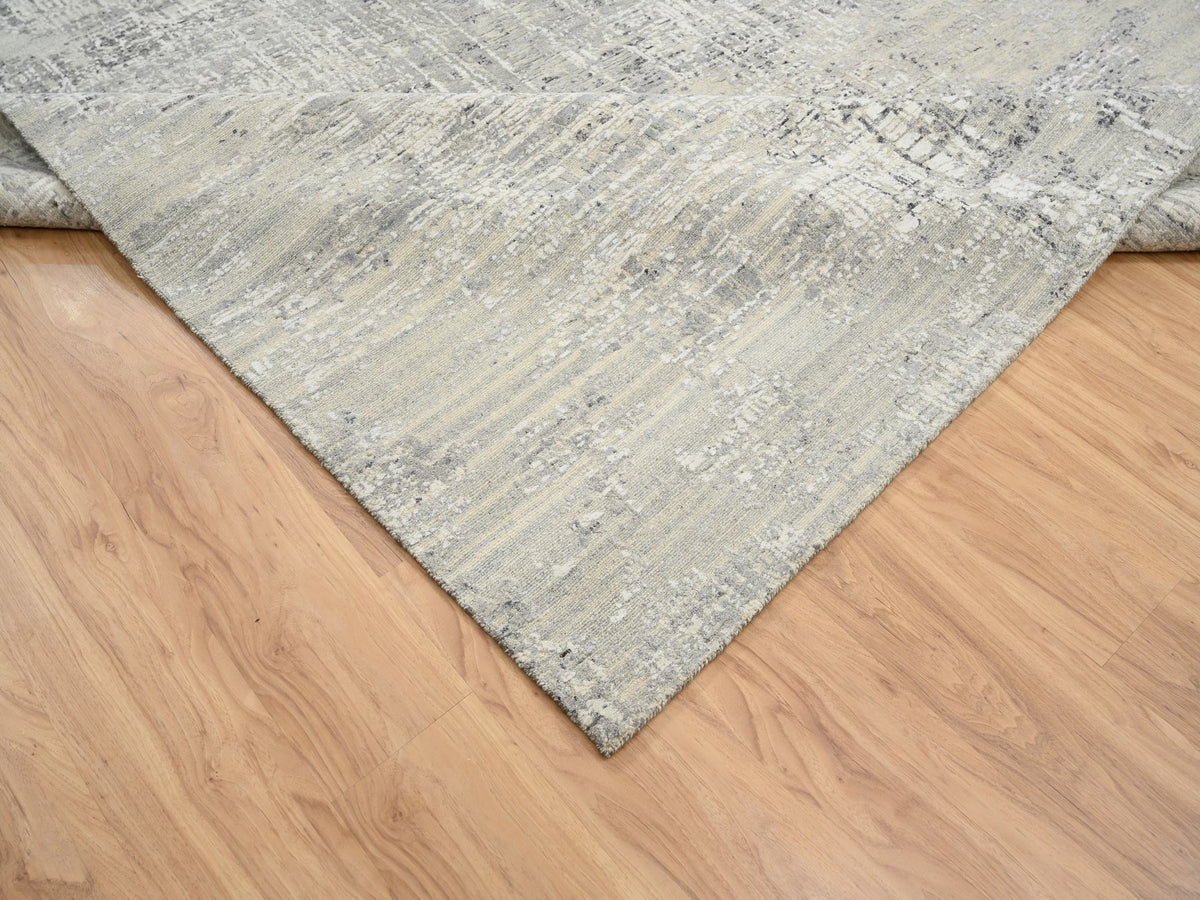Modern / Contemporary hand-knotted wool runner in Gray, 8'1" x 16' — SKU O064689 (view 6)
