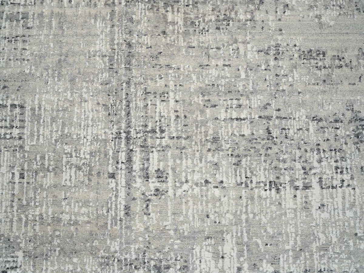 Modern / Contemporary hand-knotted wool runner in Gray, 8'1" x 16' — SKU O064689 (view 8)