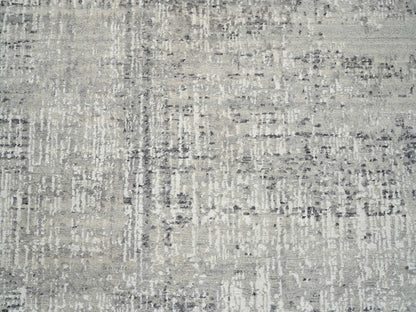 Modern / Contemporary hand-knotted wool runner in Gray, 8'1" x 16' — SKU O064689 (view 8)