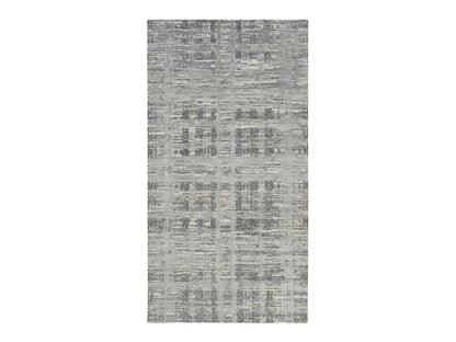Modern / Contemporary hand-knotted wool runner in Gray, 6'2" x 12' — SKU O064691