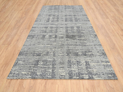 Modern / Contemporary hand-knotted wool runner in Gray, 6'2" x 12' — SKU O064691 (view 2)