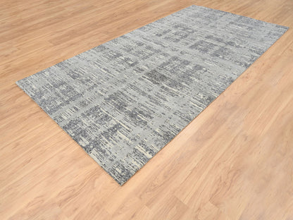 Grey 6'2" x 12'0" Modern / Contemporary Hand knotted Wool Rug - Sku: O064691