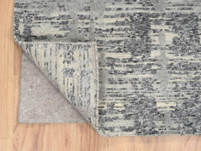 Modern / Contemporary hand-knotted wool runner in Gray, 6'2" x 12' — SKU O064691 (view 4)