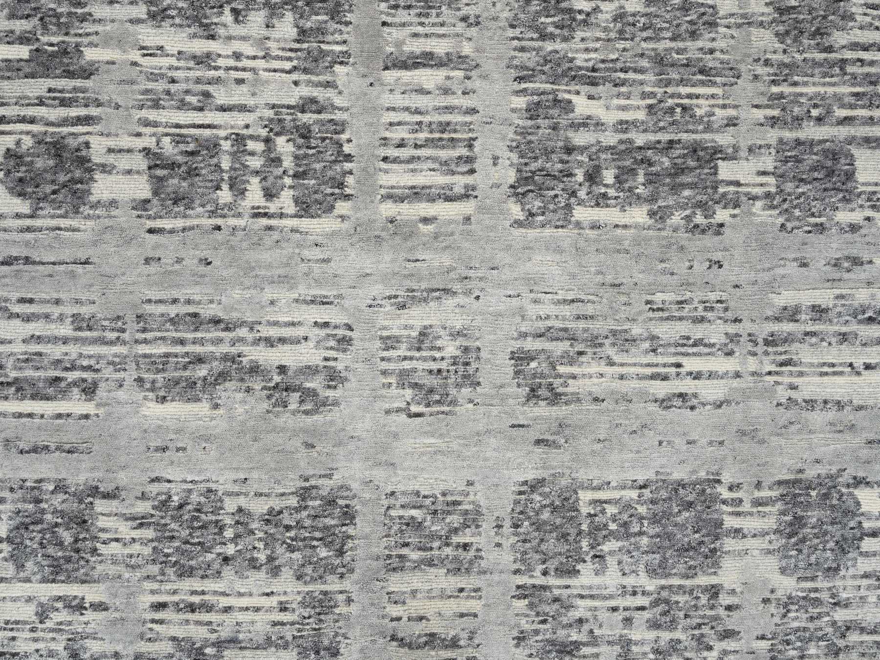 Modern / Contemporary hand-knotted wool runner in Gray, 6'2" x 12' — SKU O064691 (view 8)