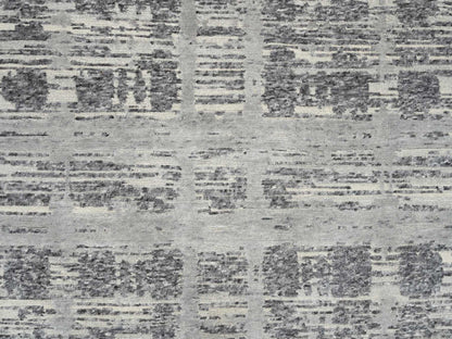 Modern / Contemporary hand-knotted wool runner in Gray, 6'2" x 12' — SKU O064691 (view 8)