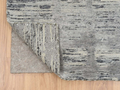Modern / Contemporary hand-knotted wool runner in Gray, 2'6" x 22' — SKU O064695 (view 3)