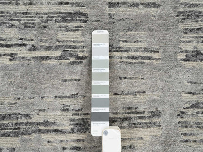 Modern / Contemporary hand-knotted wool runner in Gray, 2'6" x 22' — SKU O064695 (view 4)