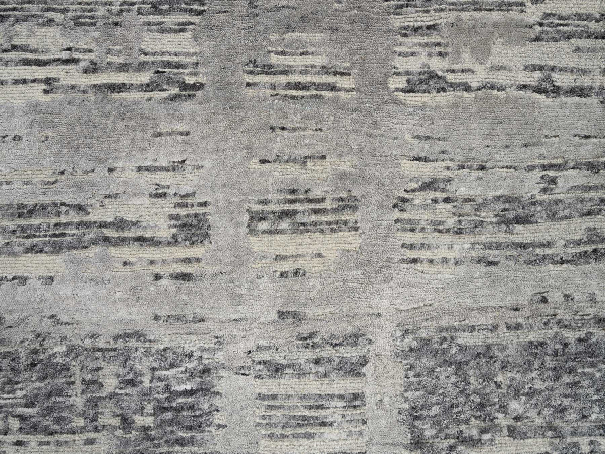 Modern / Contemporary hand-knotted wool runner in Gray, 2'6" x 22' — SKU O064695 (view 5)