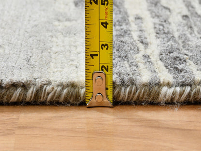 Modern / Contemporary hand-knotted wool runner in Gray, 2'6" x 22' — SKU O064695 (view 7)