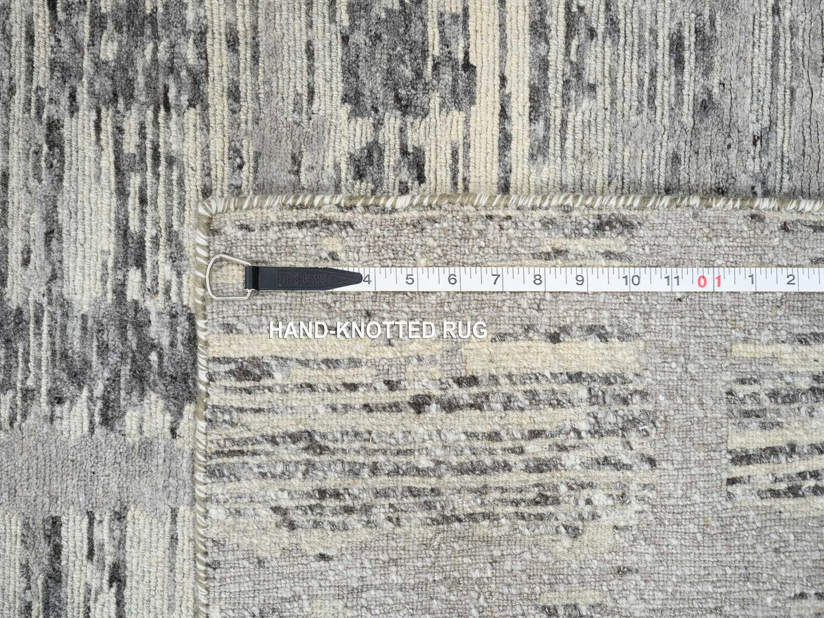 Modern / Contemporary hand-knotted wool runner in Gray, 2'6" x 22' — SKU O064695 (view 8)