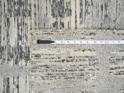 Modern / Contemporary hand-knotted wool runner in Gray, 2'6" x 22' — SKU O064695 (view 8)