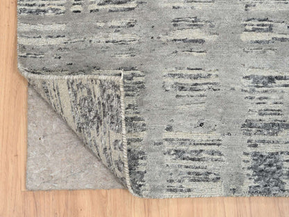 Modern / Contemporary hand-knotted wool runner in Gray, 2'7" x 23'8" — SKU O064696 (view 3)
