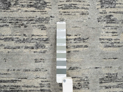 Modern / Contemporary hand-knotted wool runner in Gray, 2'7" x 23'8" — SKU O064696 (view 4)