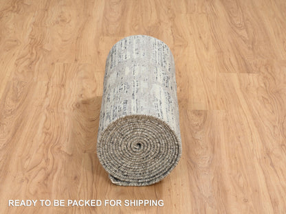 Modern / Contemporary hand-knotted wool runner in Gray, 2'7" x 23'8" — SKU O064696 (view 6)