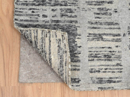 Modern / Contemporary hand-knotted wool runner in Gray, 2'6" x 20' — SKU O064697 (view 3)