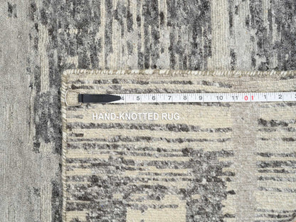 Modern / Contemporary hand-knotted wool runner in Gray, 2'6" x 20' — SKU O064697 (view 8)