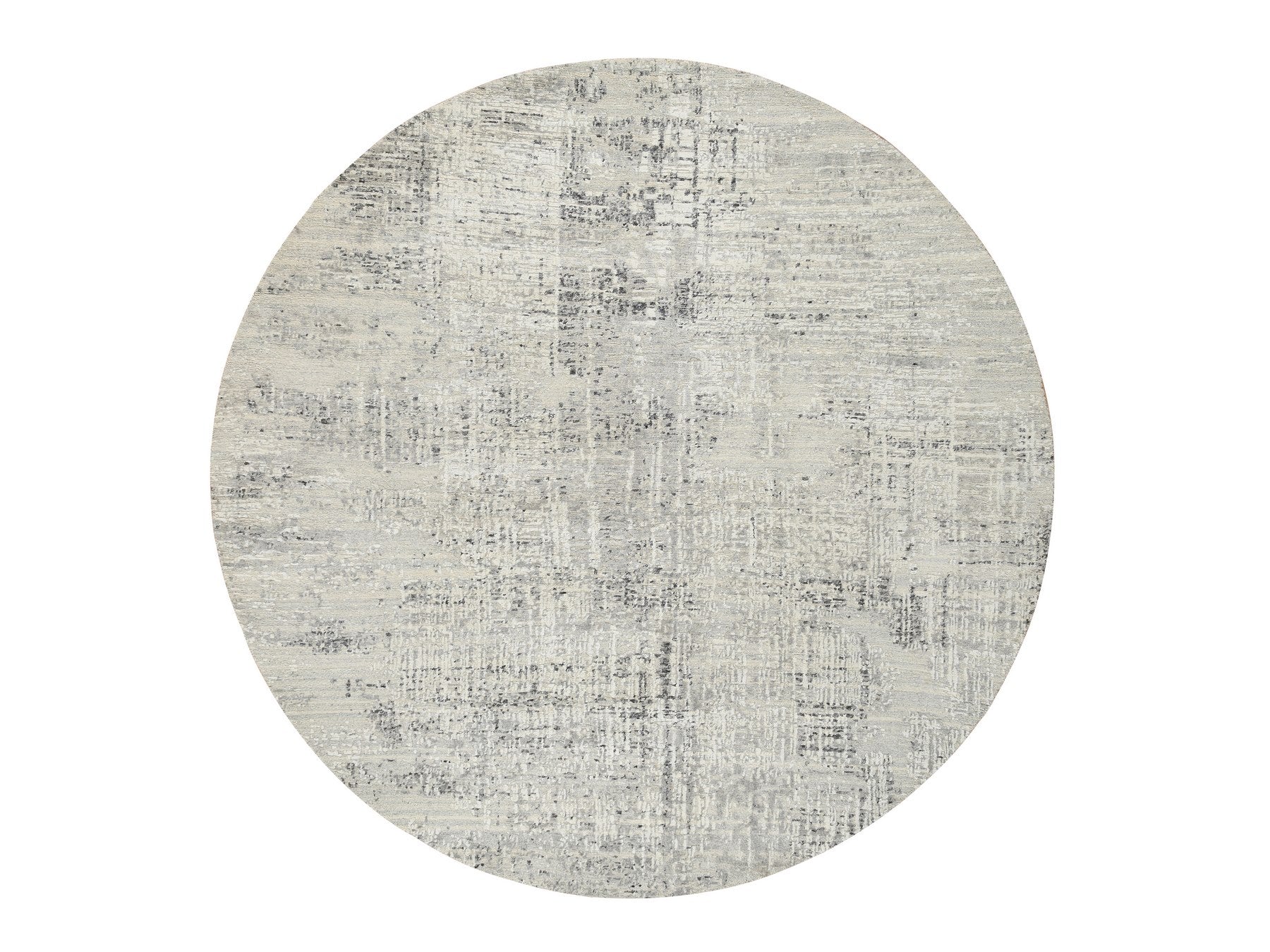 Modern / Contemporary hand-knotted wool rug in Gray, 7'10" x 7'10" — SKU O064700