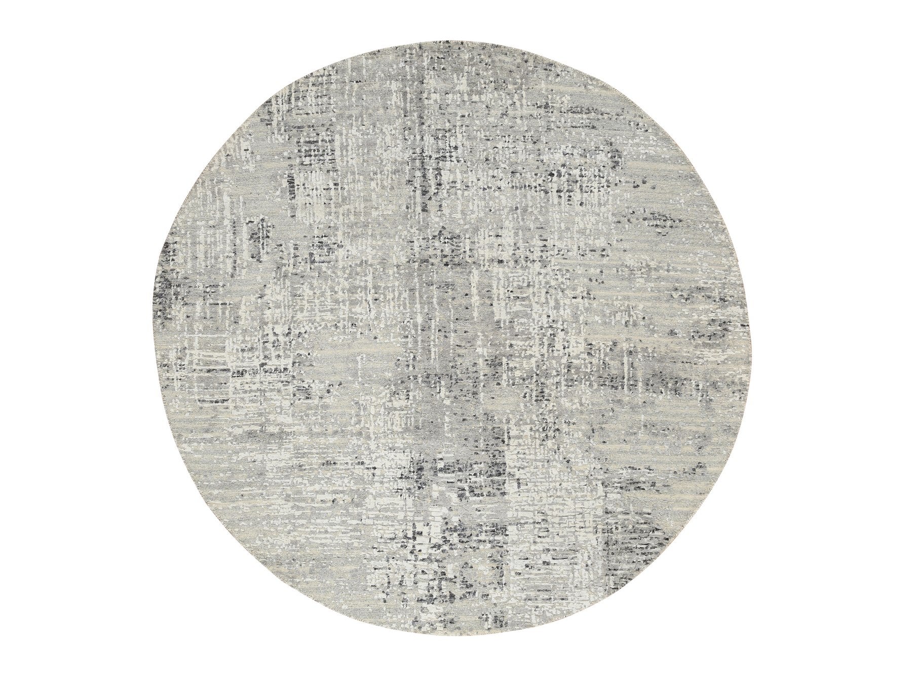 Modern / Contemporary hand-knotted wool rug in Gray, 6' x 6' — SKU O064701
